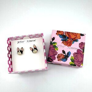 Betsey Johnson Frenchie Bulldog Stud Earrings